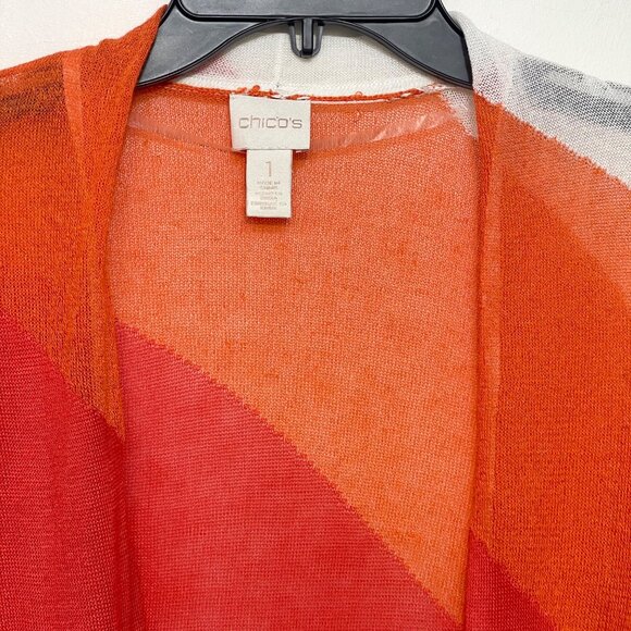 Chicos Womens Multicolor Open-Front Kimono Size Chicos 1 / US 8 (Medium) - Picture 3 of 10